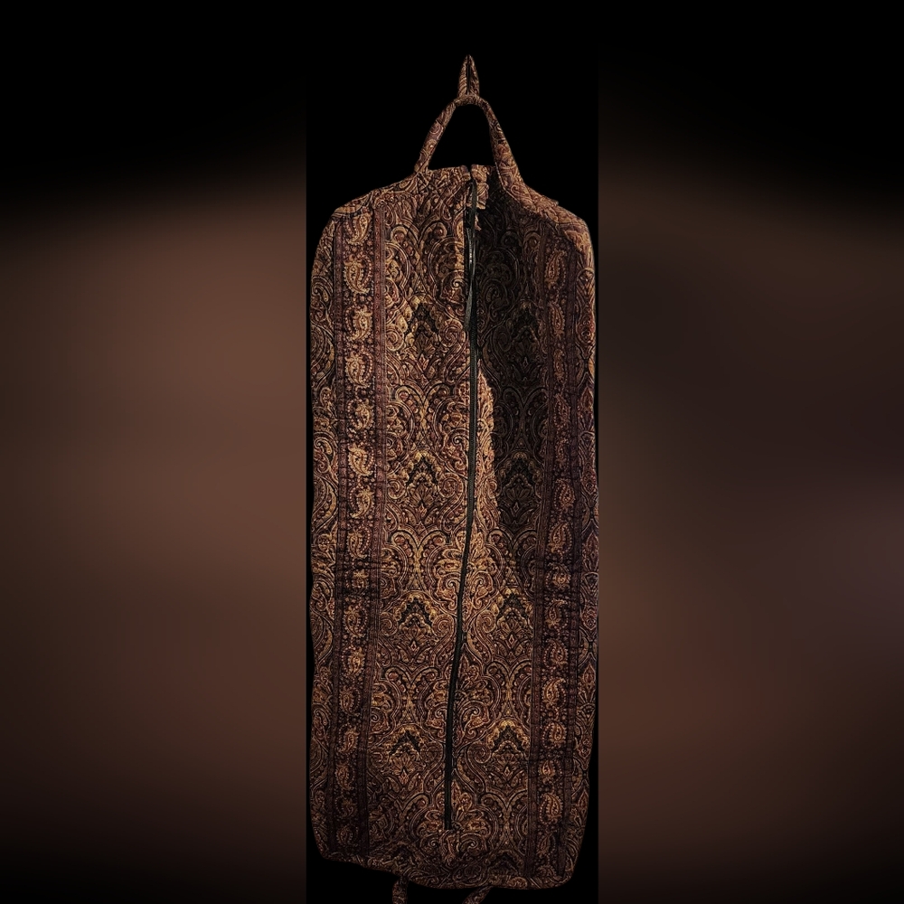 Vera Bradley Travel Garment Bag Hanging Foldable To Carry Floral Brown